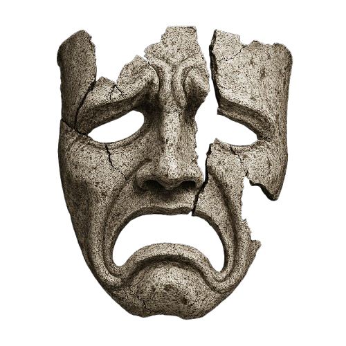 Chipped Tragedy Mask